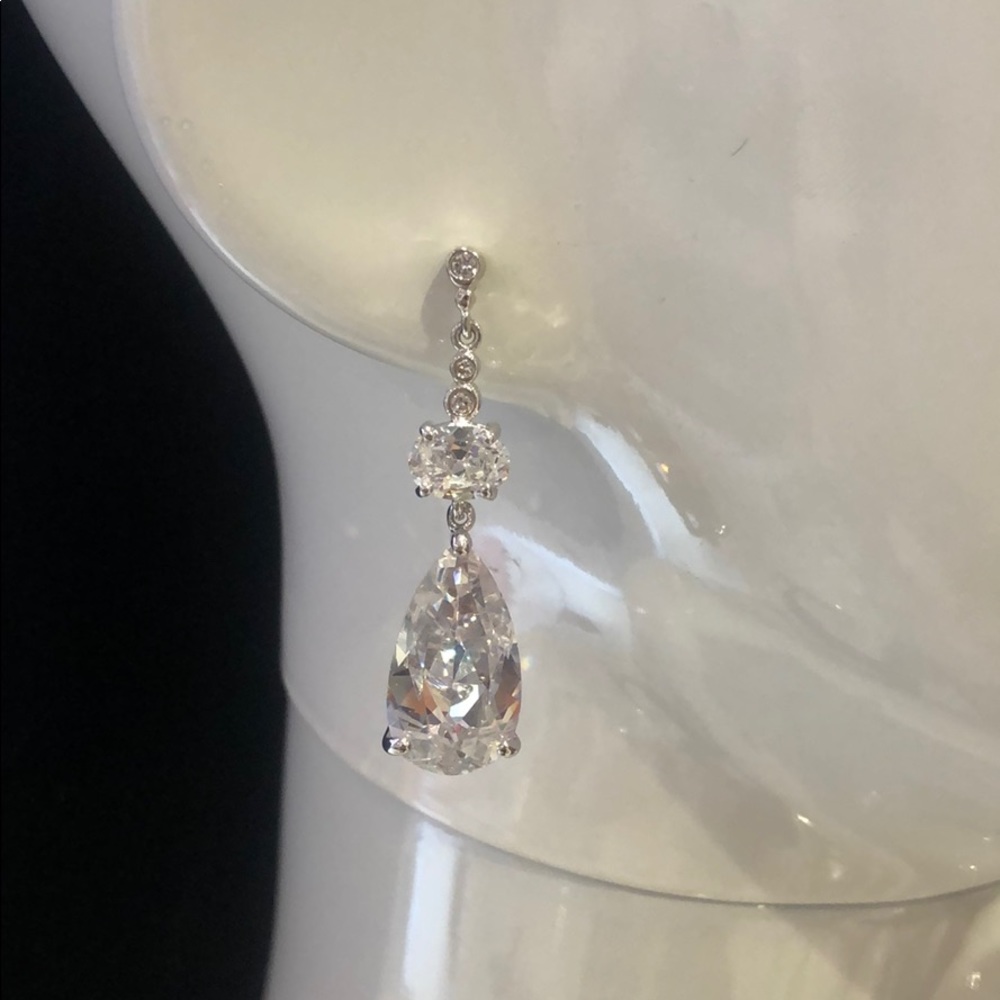 Oval & Pear Cubic Zirconia Dangle Earrings,NWT